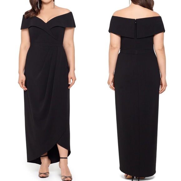 Off the Shoulder Surplice Gown
XSCAPE black size 14W or 18W - Picture 1 of 7